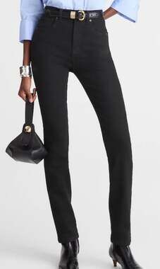 Madewell Womens High Rise Skinny Jeans Size 28 Black Denim Minimal Classic